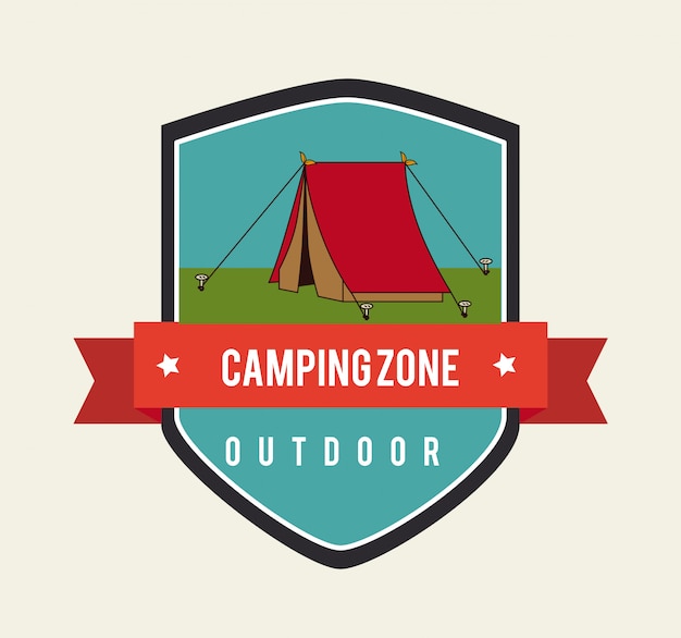 Camping design over beige background vector illustration