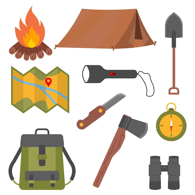 Camping elements collection