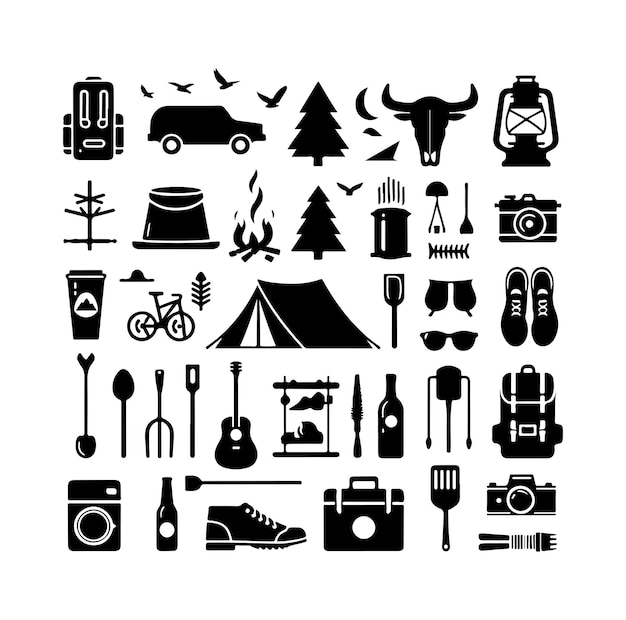 Camping Elements Set