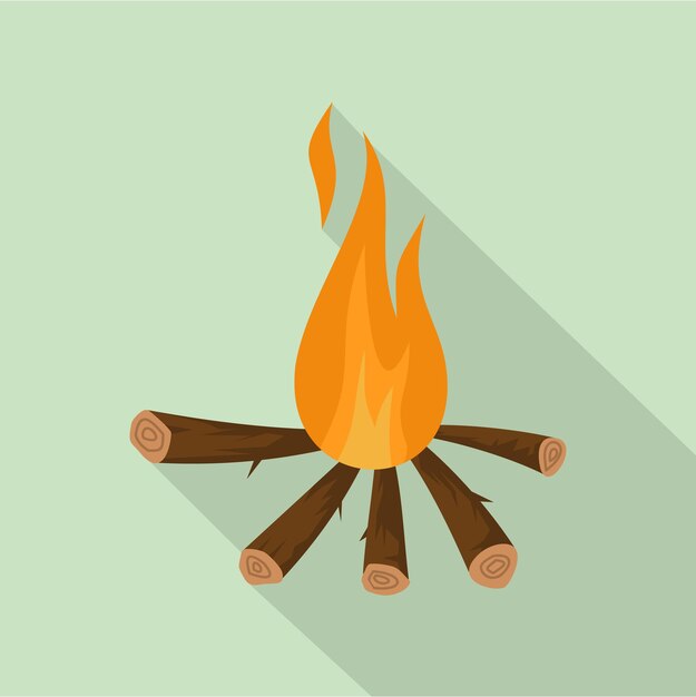 Camping fire icon Flat illustration of camping fire vector icon for web design