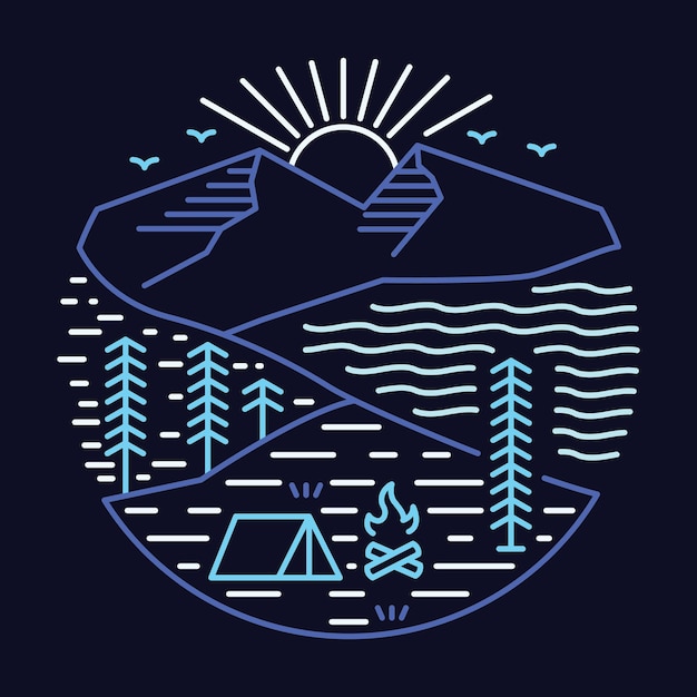 Camping in the good nature graphic illustration vector art tshirt design