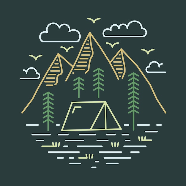 Camping in the good nature graphic illustration vector art tshirt design