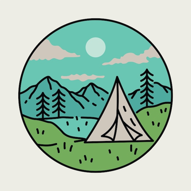 Camping in the great nature graphic illustration vector art tshirt design