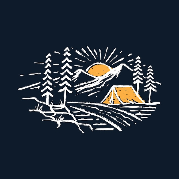 Camping hike and nature graphic illustration art t-shirt design