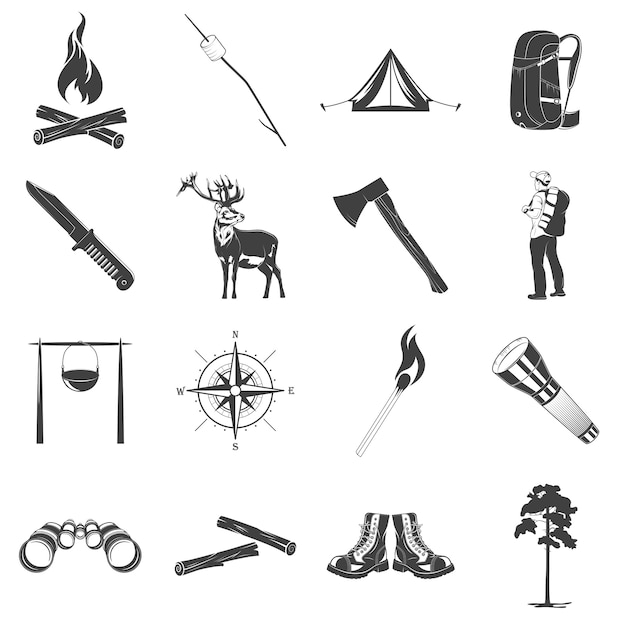 Camping icons