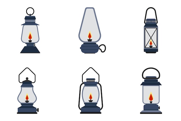 Camping lantern icon Vector camp lamp Lamp icon