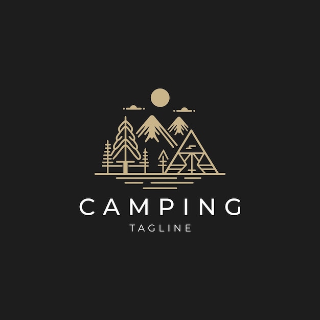 Camping logo vector icon design template