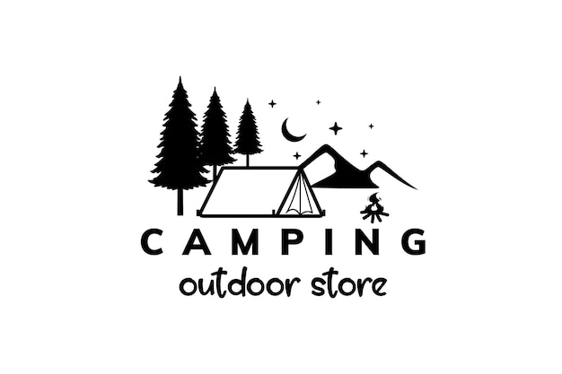 camping logos consisting of mountains