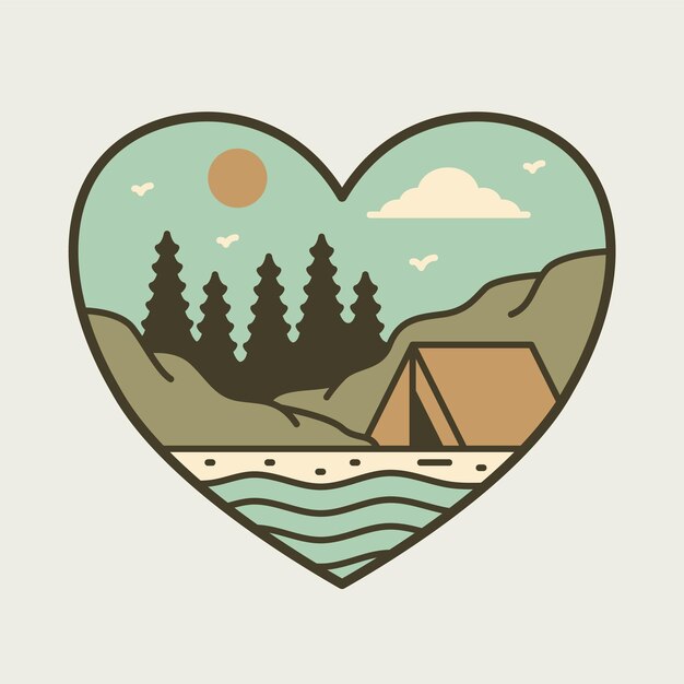 Camping love graphic illustration vector art tshirt design