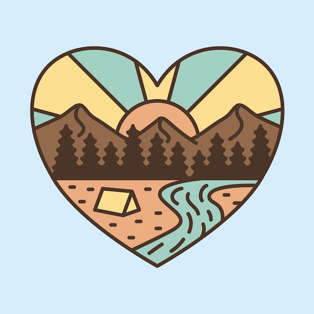 Camping love graphic illustration vector art tshirt design