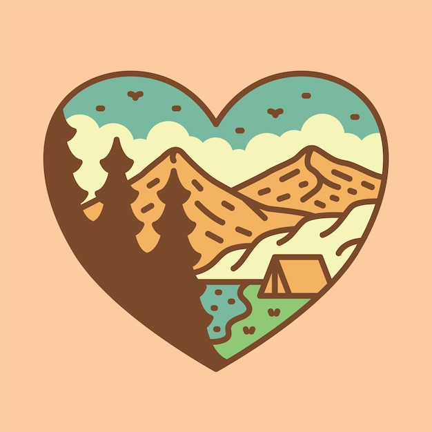 Camping love graphic illustration vector art tshirt design