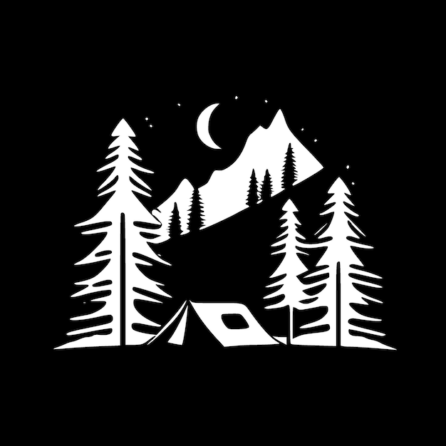 Camping Minimalist and Flat Logo Vector illustration