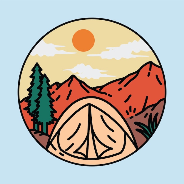 Camping and mountain graphic illustration vector art tshirt design