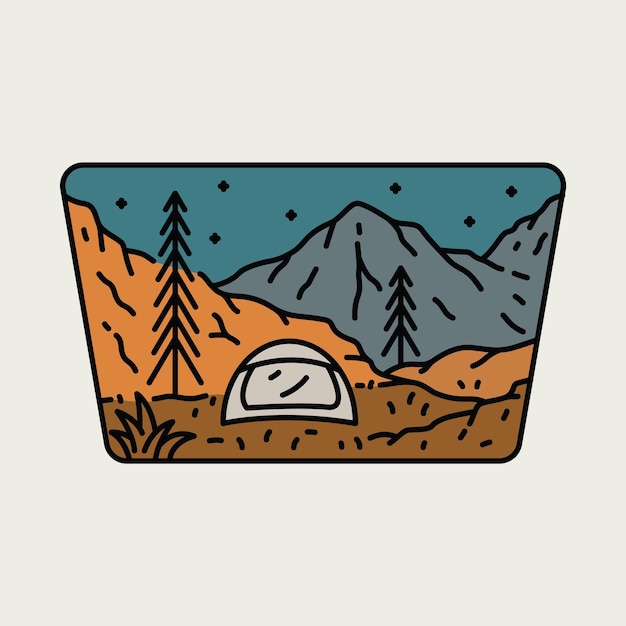 Camping and mountains graphic illustration vector art tshirt design