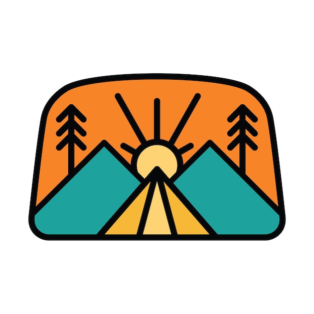 Camping and mountains graphic illustration vector art tshirt design