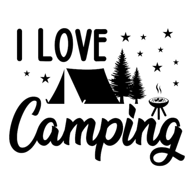 Camping Outdoor Adventure Tshirt Design with Camping Elements