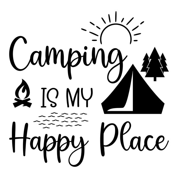 Camping Outdoor Adventure Tshirt Design with Camping Elements