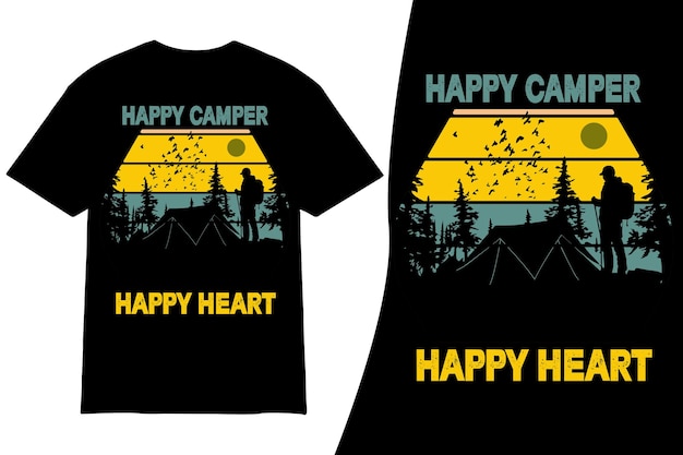 Camping outdoors retro vintage t shirt design