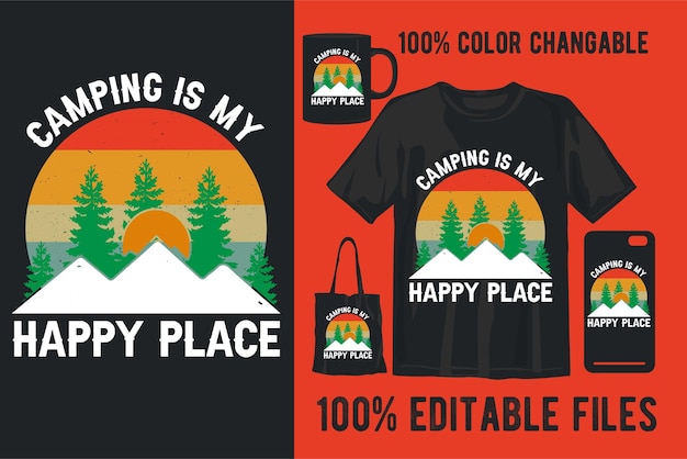 Camping print design