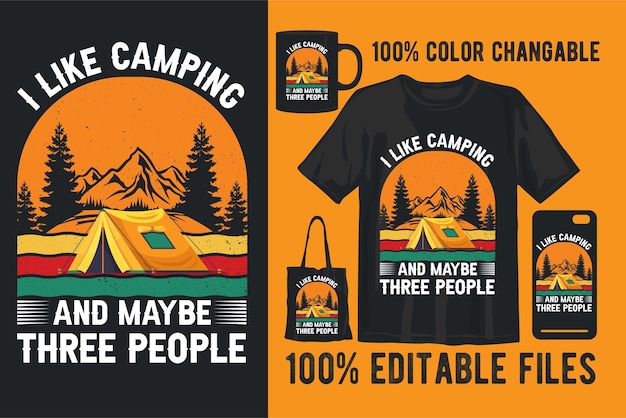 Camping print design