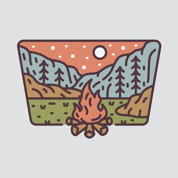 Camping and quiet nature graphic illustration vector art tshirt design