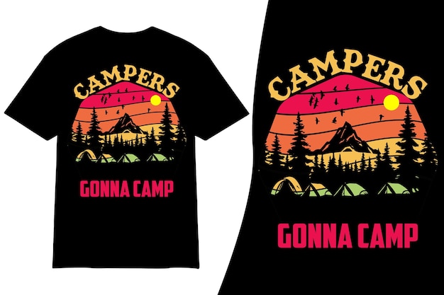 Camping t shirt design bundle camping vector elemen