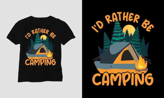 Camping T-shirt Design vector. Best use for T-Shirt, mag, sticker, wall mat, etc.