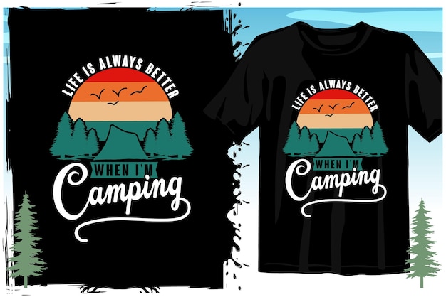 Vector camping t shirt design vector. camping vector. mountain t shirt design