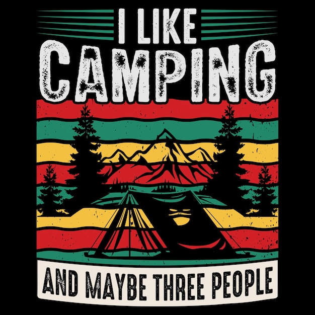 Camping t shirt design, vector, graphic element, illustration