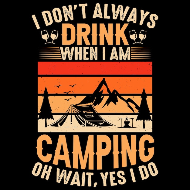 Camping t shirt design, vector, graphic element, illustration