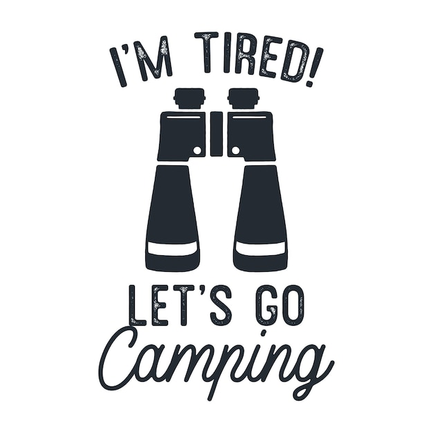 Camping t shirt design with binoculars