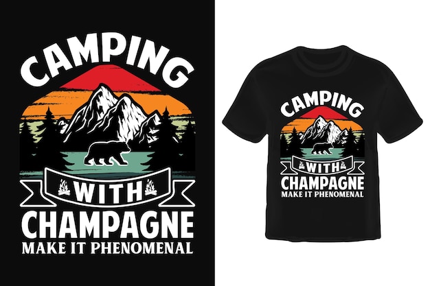 Camping T shirt design