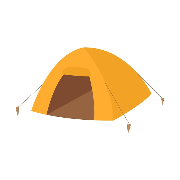 Camping tent Equipment for picnics outdoor recreation travel hiking Flat vector illustration isolated on a white background