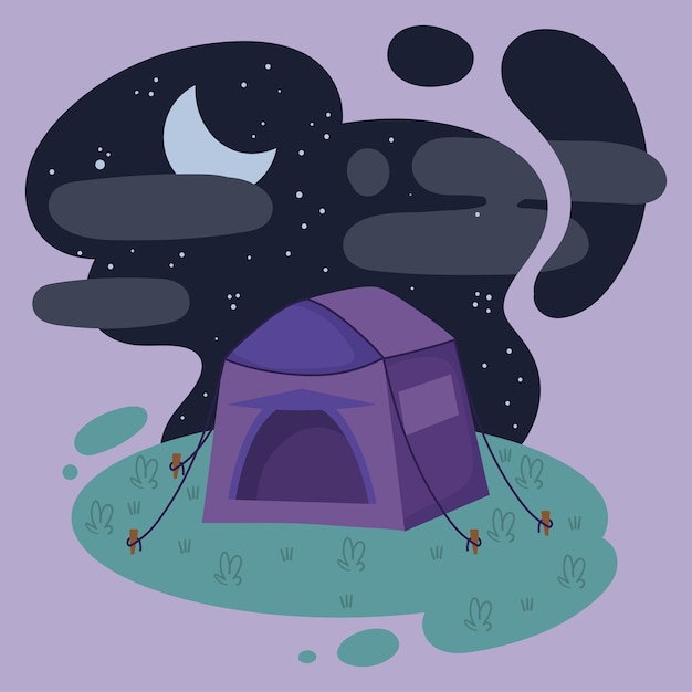 Camping tent in the night