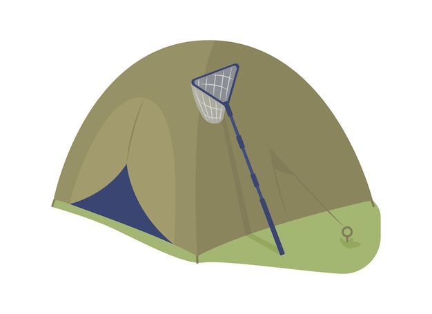 Camping tent semi flat color vector object