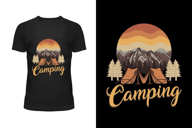 Vector camping tshirt design or campfire or vintage camping tshirt