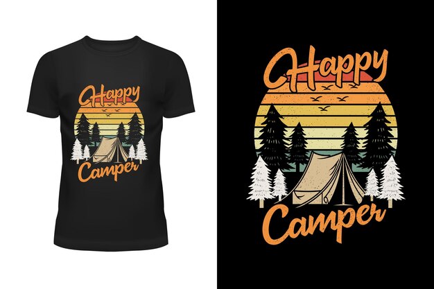 Vector camping tshirt design or campfire or vintage camping tshirt