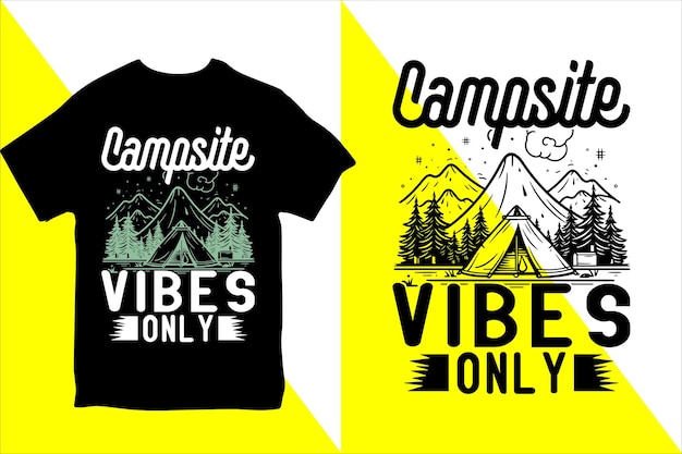 Camping tshirt design Vector camping tshirt design ideas Template Typography camping tshirts