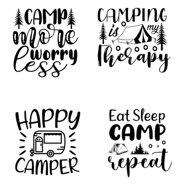 Vector camping typography svg quotes