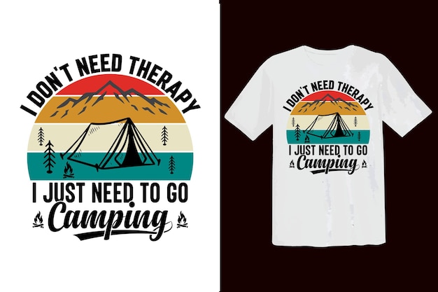 Camping vector graphics t shirt Mountain campfire hiking gift shirt