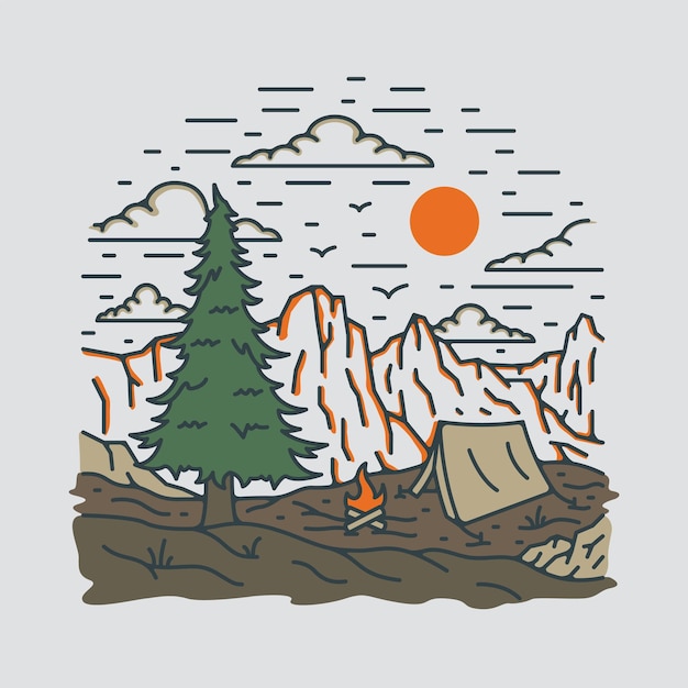 Camping with good nature graphic illustration vector art tshirt design