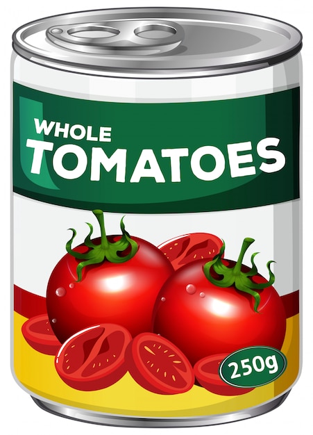 Vector a can of whole tomatoes