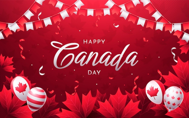 Vector canada day background in realistic style