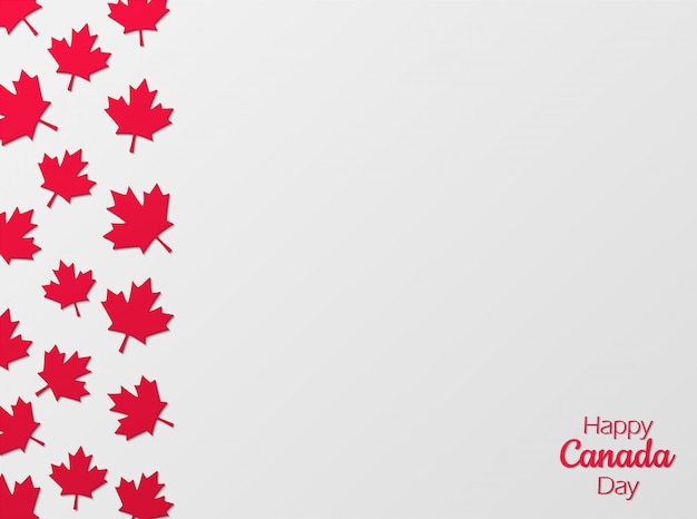 Vector canada day celebration background in paper cut style.