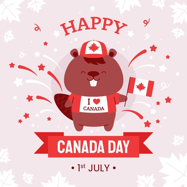 Vector canada day celebration illustration