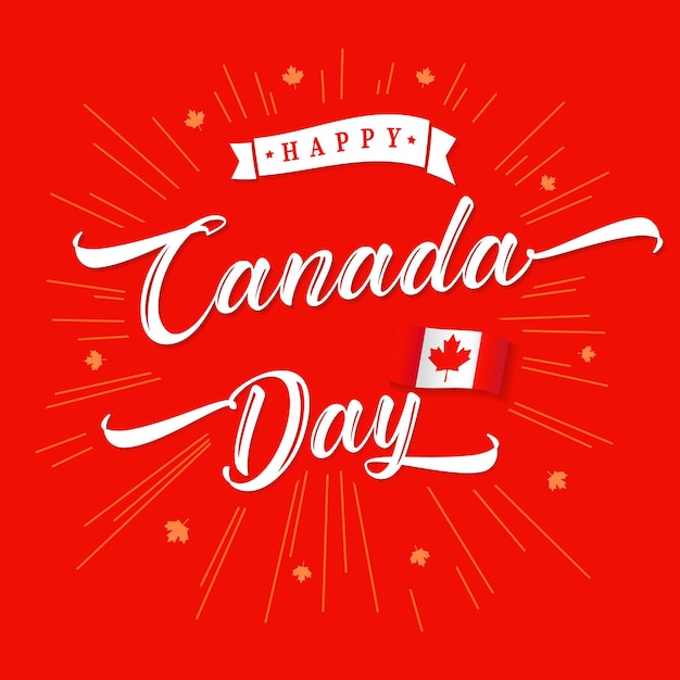 Vector canada day creative vintage inscription vector illustration happy canada day holiday invitation