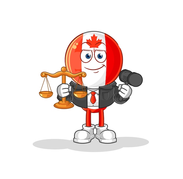 Canada flag head lawyer cartoon cartoon mascot vector