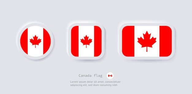 Canada flag icon national flags for north america countries neumorphism canadian language buttons