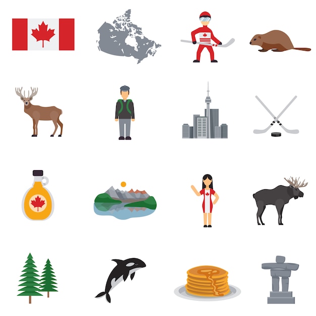 Canada Flat Icons Set