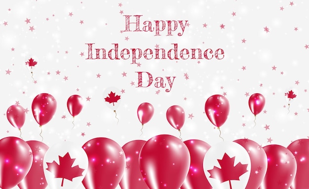 Canada Independence Day Patriotic Design. Balloons in Canadian National Colors. Happy Independence Day Vector Greeting Card.